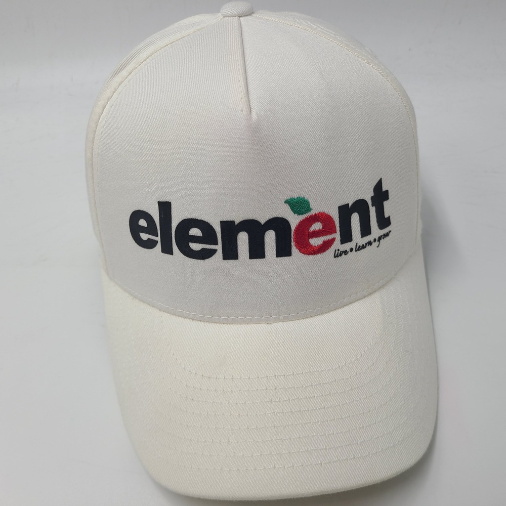 Element Hat Fitted S-M White Black Red Crowns Skate Skateboard Apple Logo Men